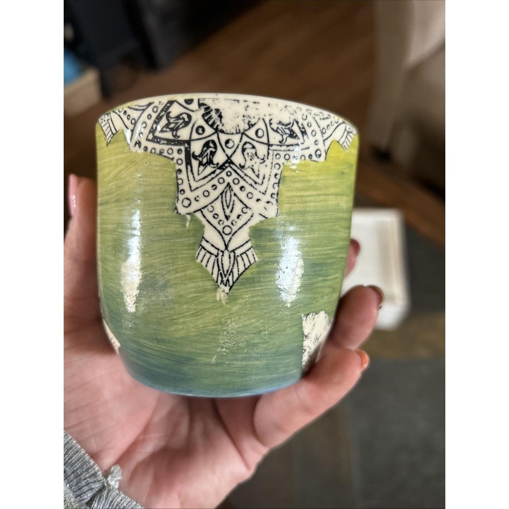 Handmade Ceramic Pot Mandala Design "Choose Joy" Inspirational Quote - Picture 6 of 6